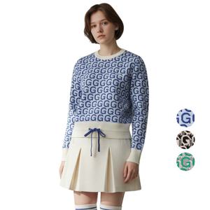 페라어스 여성겨울 모혼방 방풍 안감 라운드 패턴 골프 니트 ATW54R5576