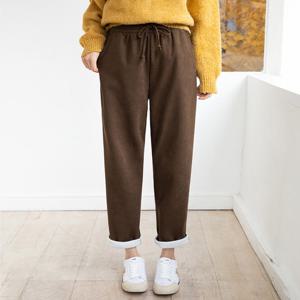 [피핀] 710991 베이직 기모 밴딩 배기핏 팬츠