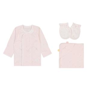 [압소바] [임신 출산선물] 25FW 두두출산3종 핑크SET (배냇저고리 속싸개 손싸개) (A2D10106S3P)