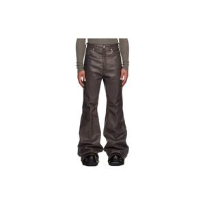 25 FW 릭오웬스 남성 그레이 콘코르디안 런웨이 볼란 가죽 팬츠 252232M189017