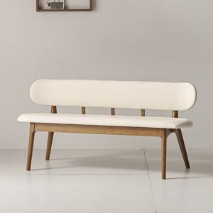 [착불] 더끌림 모린 고무나무 원목 2인용 등받이 벤치 IKMB07