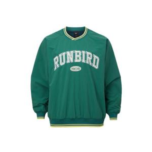 [미즈노(스포츠)]런버드 빅 레터링 오버핏 우븐 맨투맨 그린 32YC465233