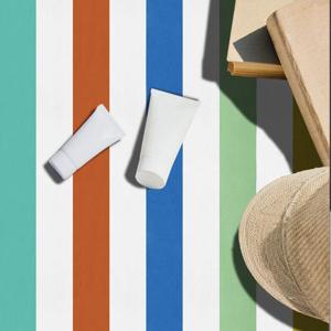 SFr 비치타올 무지개 줄무늬 소