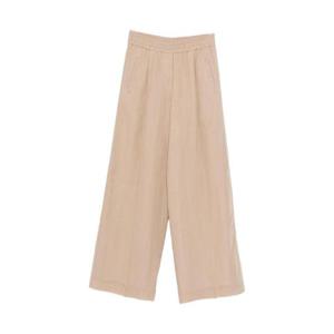 26SS 브루넬로 쿠치넬리 베이지 Trousers With Elastic 웨이스트 앤 Welt Pockets In 코튼 Organza 워먼 M0F91P8742C8690 TP568781192