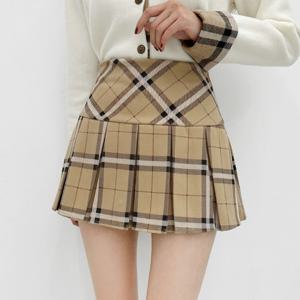 [금찌]금찌 비버 체크 주름 기모 스커트 SK3222