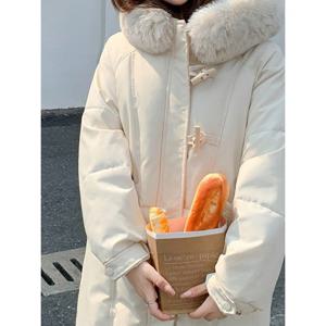 [예쎄][예쎄] 우드 떡볶이단추 퍼후드 롱패딩  S4WJP023A