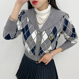 [금찌]금찌 스쿨 세라 아가일 니트 가디건 JK7582