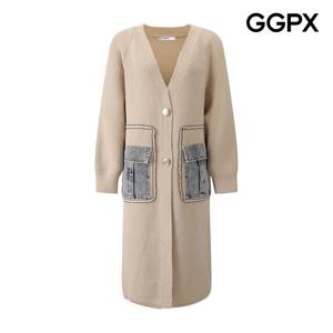 GGPX  데님 빅 포켓 롱 니트 가디건 (GPCKG010F)
