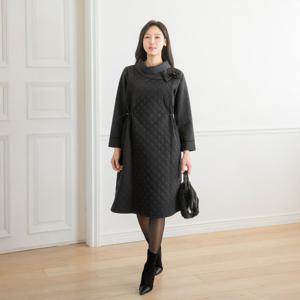 엄마옷 마담4060 누빔스트링브로치원피스 데일리 여성 -ZOP2512005-