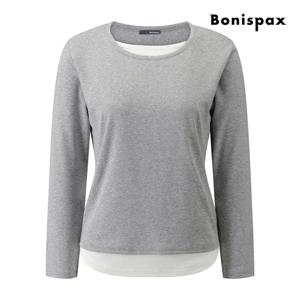 [보니스팍스(여성의류)]레이어드 배색 베이직 티셔츠 XPCTS009M0