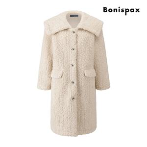 [보니스팍스(여성의류)]와이드 카라 빅 버튼 부클 롱 코트 XPCCT001M0