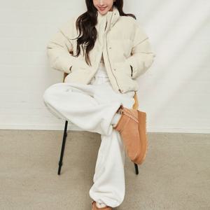 [지오다노] 여자 겨울 플리스 루즈핏 팬츠 596341