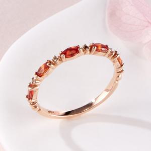 [비앤비골드] 14K 오렌지 사파이어 플라워볼 반지 DIR42367