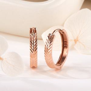 [비앤비골드] 14K 두줄 립스 컷팅 원터치 링귀걸이 XL 한쌍 PNE42362