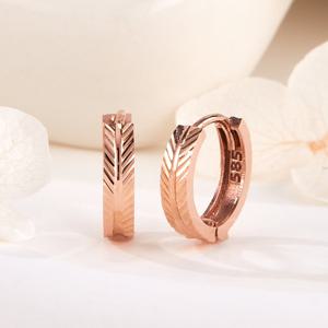 [비앤비골드] 14K 두줄 립스 컷팅 원터치 링귀걸이 M 한쌍 PNE42360