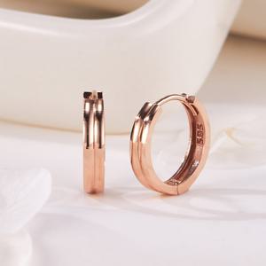 [비앤비골드] 14K 두줄 엠보 컷팅 원터치 링귀걸이 L 한쌍 PNE42357