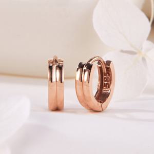 [비앤비골드] 14K 두줄 엠보 컷팅 원터치 링귀걸이 S 한쌍 PNE42355