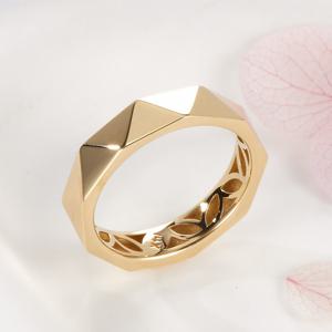 [비앤비골드] 14K 삼각 볼드컷팅 올밴드 할로우링 반지 SRS42346