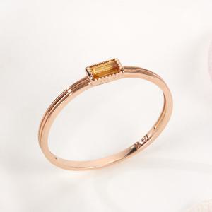 [비앤비골드] 14K 옐로우 사파이어 바게트 컷팅 반지 SRS42345