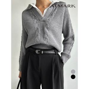 [앳마크]ATMARK 숏셔츠카라레이어드니트_AA59KN056G