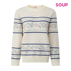 [숲]플로럴 울 라운드넥 니트 S5CLK07