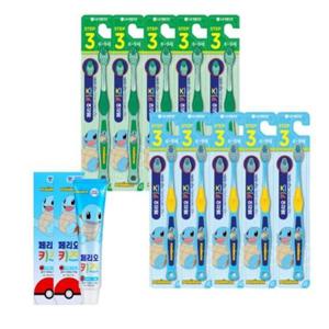 페리오 키즈칫솔 3단계(6-9세) 꼬부기 10입+꼬부기 키즈치약(사과)75g 2개