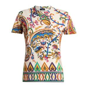 에트로 플로럴 페이즐리 메달리온 코튼 티셔츠 WRMA0006AKH26 X