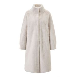 [보니스팍스]퍼 하이넥 후크 버튼 데일리 롱 코트 (XP4JH001L0)