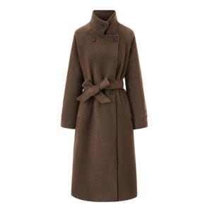 [보니스팍스]원버튼 소매 스트랩 벨티드 롱 코트 (XP4JH003L0)