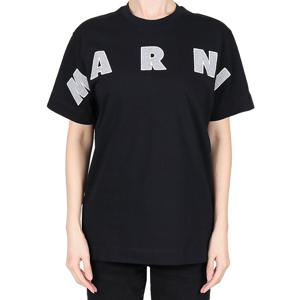 마르니 25FW 여성 로고 반팔티 블랙 성인사이즈 M01265 M00RF 0M90D 12-14Y