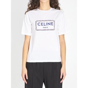 셀린느 파리 로고 프린트 크루넥 티셔츠 RX0IA507Z GHJ4