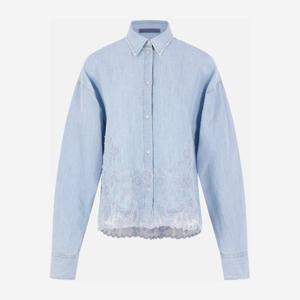 에르마노설비노 플로럴 레이스 스캘럽 헴 셔츠 D482K365AP TZD4