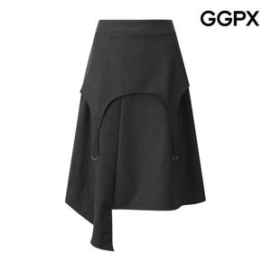 GGPX  모직 미디 백 밴딩 언발 스커트 GPCSK016F