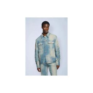 25 FW 오프화이트 남성 Diagonal Raw Patch Denim Jacket ofw0162053blu