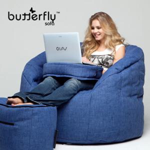영국 빈백쇼파 엠비언트라운지 1인용 좌식의자 Butterfly Sofa_버터플라이 Blue Jazz(블루)
