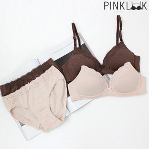 [핑크룩] 밀리언 노와이어코튼 브라팬티 4종세트