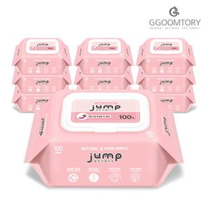 꿈토리물티슈 뉴 넉넉한 점프 55gsm 엠보싱 100매 캡형 10팩