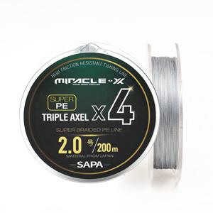 트리플악셀 4합사 200M 2호 회색 합사줄 낚시줄