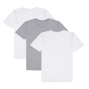 티팜 면 V넥 반팔 티셔츠 3장 세트 화이트/멜란지