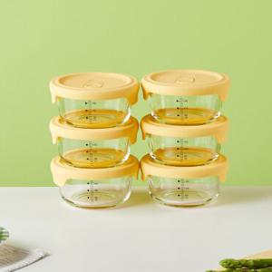 [모던하우스] ON 내열유리 실리콘 스팀홀 이유식용기 220ML 6P세트