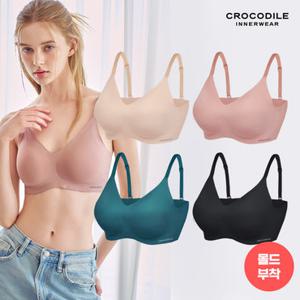 [1만원 비밀쿠폰][크로커다일] 라이크라 쉘론 데일리 몰드부착 스트랩 감탄브라 4종세트 CDWBR5O09101112