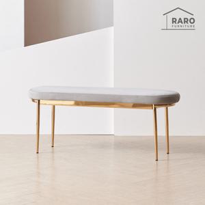 라로퍼니처 사만다 2인 골드 벤치 2인용 벨벳 식탁 의자