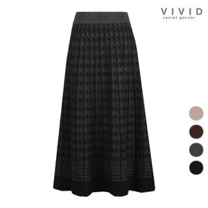 [비비드 시크릿가너]VIVID 여성 하운투스 밴딩 니트 스커트