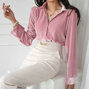 [금찌]금찌 무드 벨벳 블라우스  ST5393B