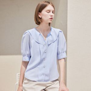 [리안뉴욕][공식] 러블리 셔링 카라 블라우스