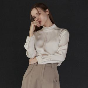 [리안뉴욕][공식] 하이넥 사틴 블라우스