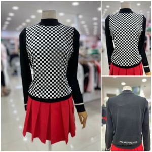 [팜스프링스]체크 니트 베스트 조끼 skvl233421_DG