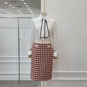 [미니멈]체크배색 H라인 스커트(MXCGWS7090DO)_IC