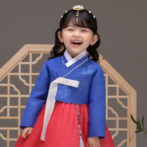 [더예한복]QT824-슬해파랑 여아한복 아동한복