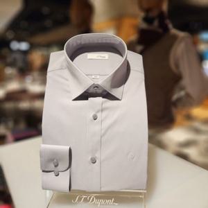 듀퐁셔츠 SE4SM21LS311SGY 컴포터블 라인 착용감이 좋은 스트레치 그레이 슬림 핏 셔츠